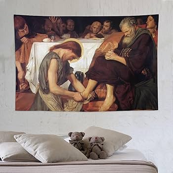 イエスきリスト誕生絵画け　タペストリー 約142cm x 116cm イエスキリスト 誕生